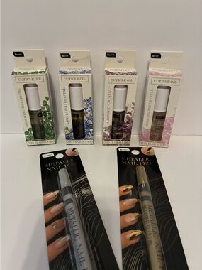 b.Pure Crystals Cuticle Oil & Metallic Nail pens  bundle